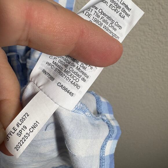 Crewcuts Girls Size 16 Gingham Drop Waist Dress Blue White Cotton Sleeveless - Picture 7 of 7